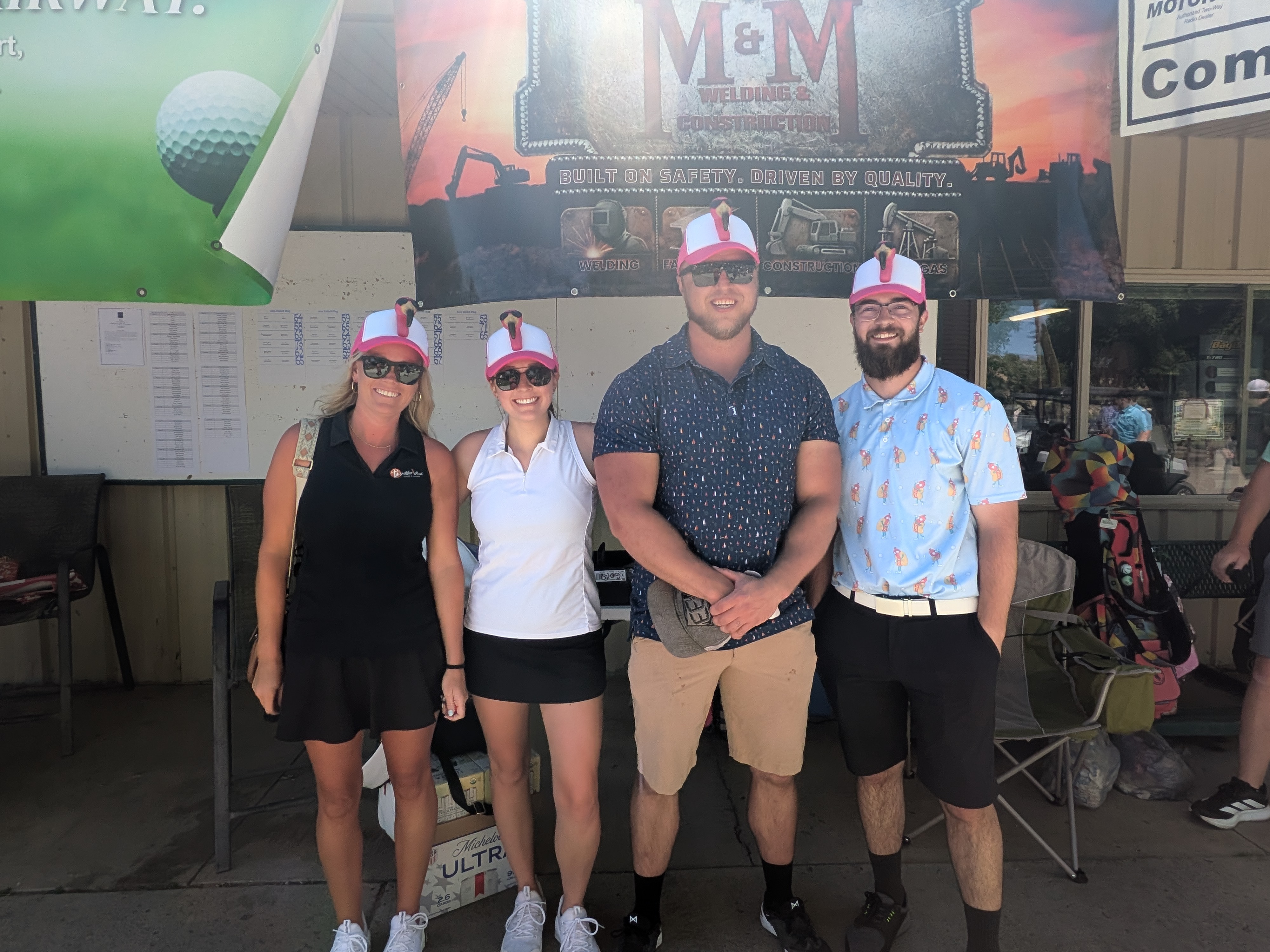 Last Place Winners in Flamingo Hats